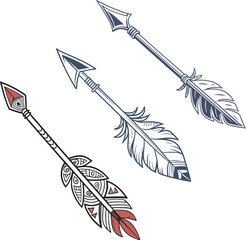 arrow rad feather vector pattern pen bird illustration nature drawing design seamless art leaf icon,  