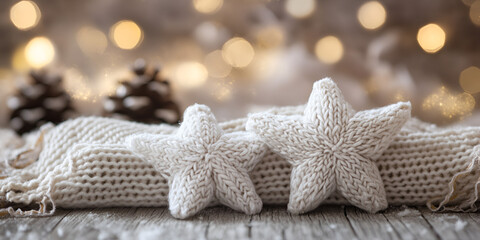 Elegant Christmas Decoration with Star and Pinecone