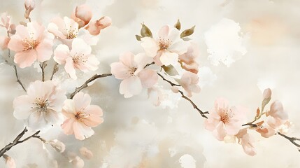 Sakura Blossom Branch: Delicate pink sakura blossoms bloom abundantly on a graceful branch, exuding a sense of serene beauty and tranquility.