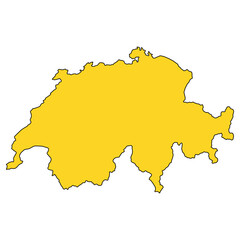 Obraz premium Switzerland map shape, travel web flat concept icon symbol vector illustration .