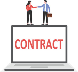 Two business people successfully signed a project cooperation agreement contract,

