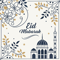 eid mubarak  flower, vector, floral, pattern, card, design, decoration, illustration, vintage, frame, art, nature, icon,