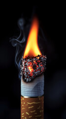 Burning cigarette fading into black void