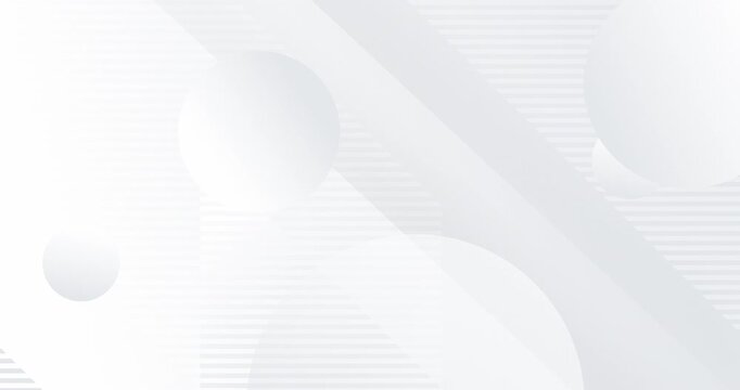 4k elegant light grey white geometric animated pattern. Seamless looped animation. Circles stripes creative background. 3d sport banner. Dynamic business backdrop. Diagonal triangle polygonal lines BG