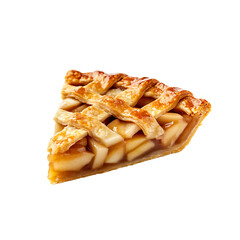 Apple pie slice isolated on transparent background png