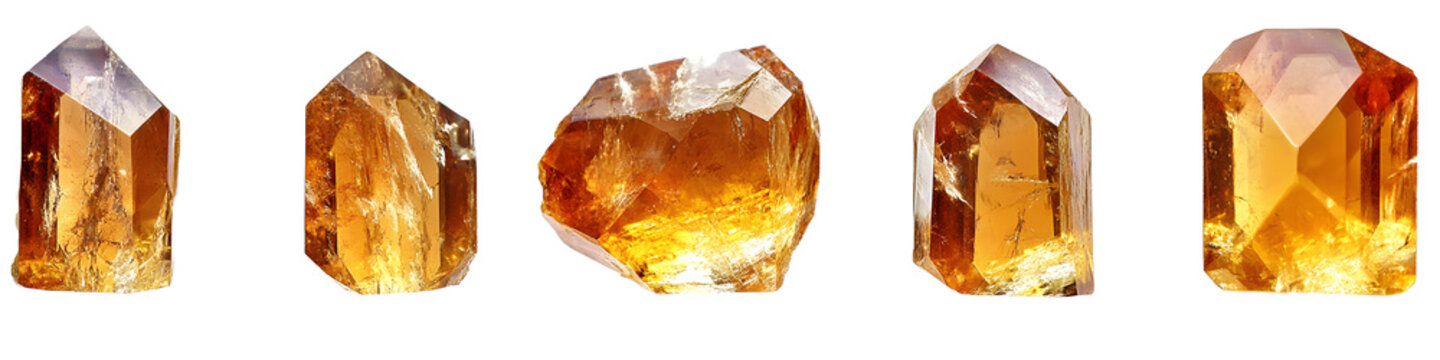 Imperial topaz isolated on transparent background, PNG, 