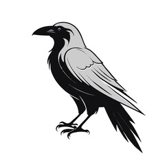 Minimalist Raven Vector Design