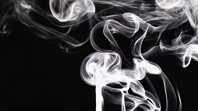 White smoke coming from bottom on black background