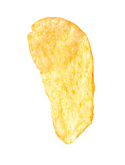 One tasty potato chip isolated on white