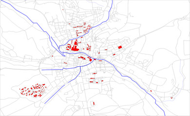City plan of Ansbach (Germany)