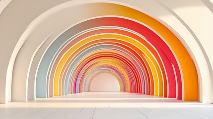 Obraz premium Colorful Archway Tunnel for Modern Interior.