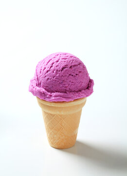 Blueberry ice cream cone