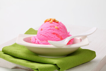 Scoop of pink ice cream