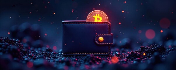 Dark pixel art representation of cryptocurrency wallet icon, crypto, cryptocurrency wallet