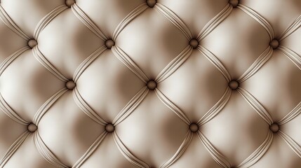 Elegant Tufted Upholstery Pattern with Button Accents in a Neutral Color Palette