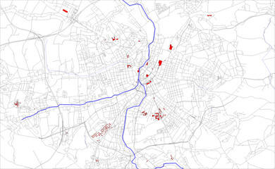 City plan of Chemnitz (Germany)
