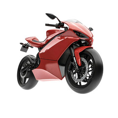 Modern Red Sport Motorcycle with Futuristic Design on Transparent Background