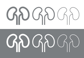 Kidney icon. Paired human organ. Pictogram for doctor or hospital, treatment or prevention. Health symbol.
