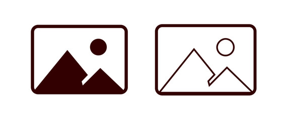 Flat picture placeholder symbol for the app, website, or user interface design. No photo thumbnail graphic element. No found or available image in the gallery or album.