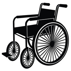 Fototapeta premium Vector silhouette of a wheelchair on a white background