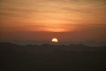 Fototapeta premium Morning sunlight on a high mountain