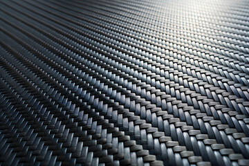 Obraz premium A dark carbon fiber background with a precise diagonal weave pattern. The texture is sharp and detailed, showcasing the signature interwoven fibers with a subtle sheen. 