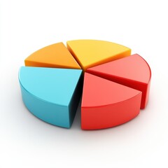 Obraz premium A colorful pie chart is divided into six pieces