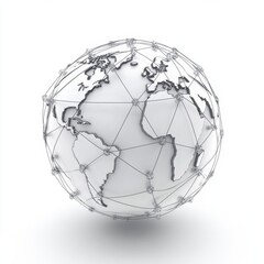 A globe with a network of lines connecting it