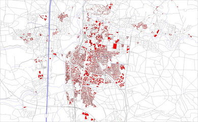 Obraz premium City plan of Erlangen (Germany)