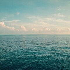 Fototapeta premium Calm Ocean Horizon with Blue Sky.
