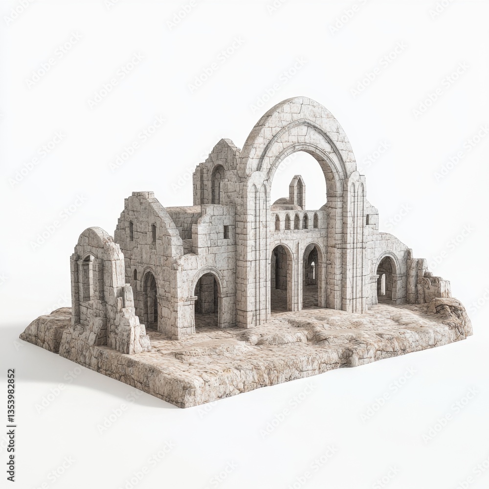 Poster a large, white building with a large archway