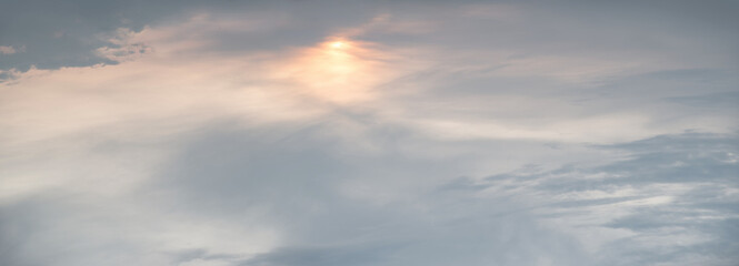 Bright clouds in the evening sky
