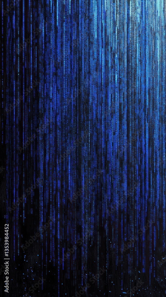 Poster abstract blue vertical lines creating a textured background design