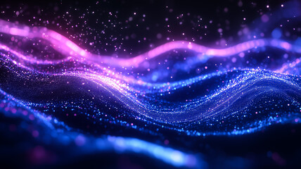Abstract Flowing Hues of Purple and Blue Light
