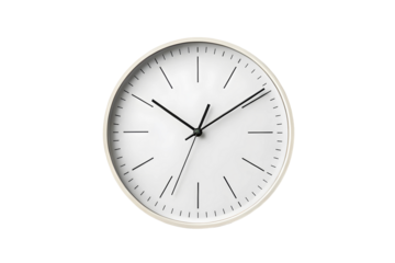 Modern Minimalist Wall Clock with Wooden Frame on Light Background.