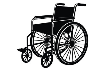 Fototapeta premium wheelchair silhouette vector, wheel chair icon symbol