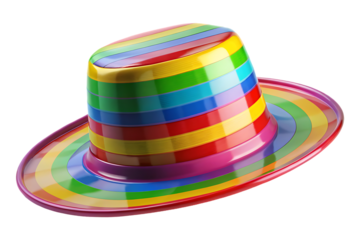 3d colored hat for party isolated on transparent background