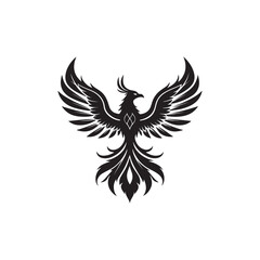 phoenix mark vector silhouette clip art logo design