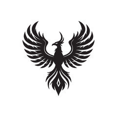 phoenix mark vector silhouette clip art logo design