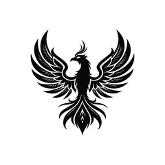 phoenix mark vector silhouette clip art logo design