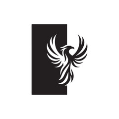 phoenix mark vector silhouette clip art logo design
