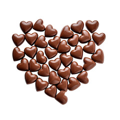 Heart-Shaped Chocolate Candies – Sweet and Romantic Treats on transparent background