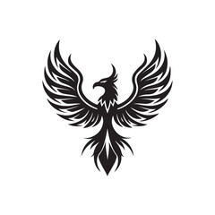 Obraz premium phoenix mark vector silhouette clip art logo design