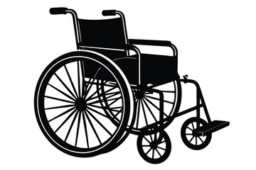 Fototapeta premium wheelchair silhouette shadow black white colors