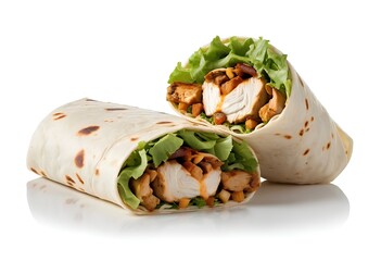 chicken wrap sandwich with vegetables