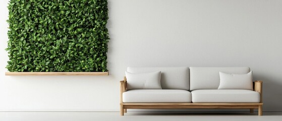 indoor vertical gardens plant maintenance eco-friendly. Urban jungle living room with a modular green wall, automated plant misting, and repurposed wood shelving