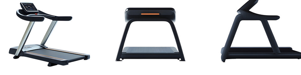 Exercise treadmill isolated on transparent background, 