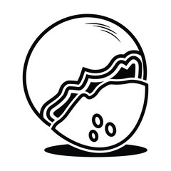 Coconut Fruit Line Art Illustration Icon