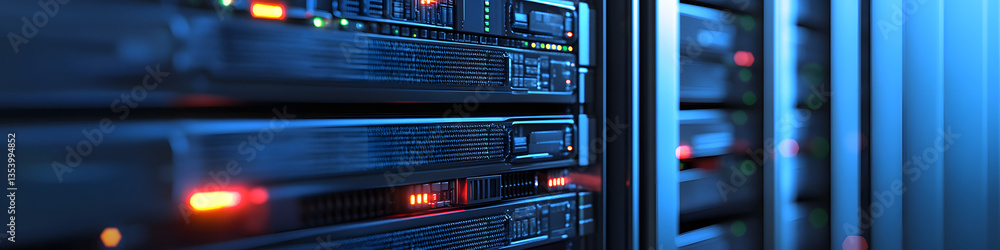 Poster computer server isolated on transparent background,