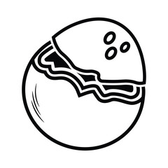 Coconut Fruit Line Art Illustration Icon